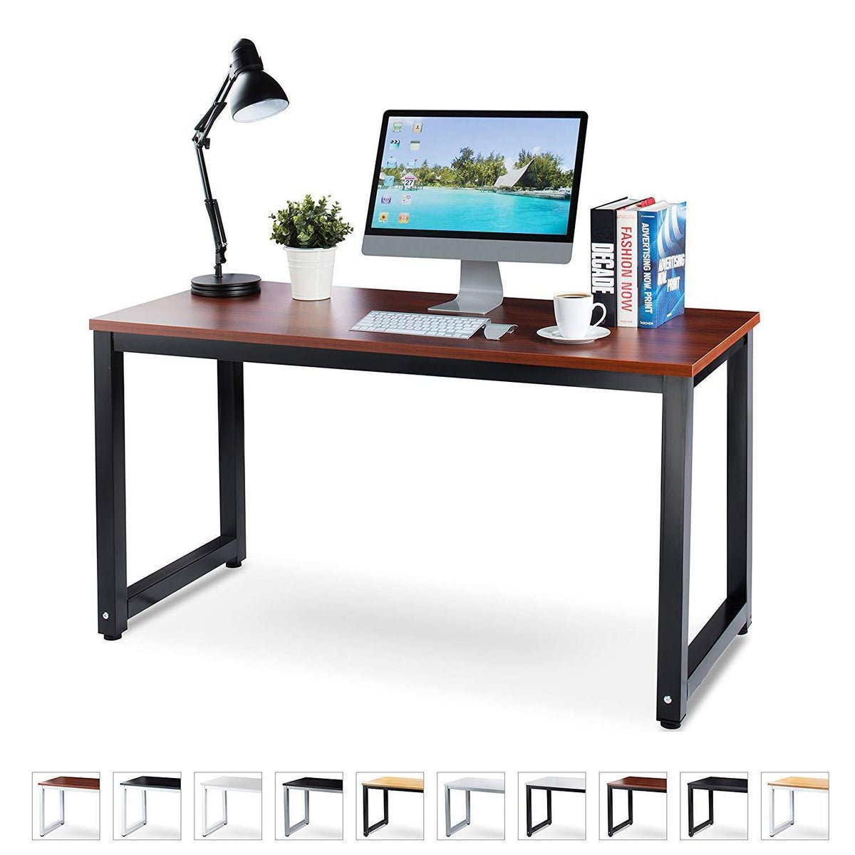 Luxxetta Office Computer Desk 55” x 23” White Laminated Wooden Parti