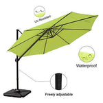 COBANA Offset Rectangular Cantilever Aluminum Patio Umbrella 10 Feet with Cross Base and 360 Degree Rotation, Blue