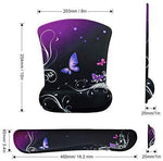 Mouse Pad with Wrist Support and Keyboard Wrist Rest Pad Set,Ergonomic Mouse Pads for Computers Laptop,Non-Slip Comfortable Mousepad w/Raised Memory Foam for Easy Typing Pain Relief (Eiffel Tower)