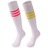 saounisi Unisex Tube Socks Stripe,2 Pairs Knee High Football Soccer Volleyball Baseball Cheerleading Team Socks