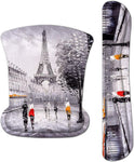 Mouse Pad with Wrist Support and Keyboard Wrist Rest Pad Set,Ergonomic Mouse Pads for Computers Laptop,Non-Slip Comfortable Mousepad w/Raised Memory Foam for Easy Typing Pain Relief (Eiffel Tower)