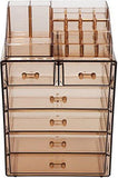 Sorbus Acrylic Cosmetic Makeup and Jewelry Storage Case Display-Spacious Design-for Bathroom, Dresser, Vanity and Countertop (4 Large, 2 Small Drawers, Clear)