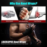 Liberlupus Boxing Hand Wraps for Men & Women, 120 & 180 Inches Wraps for Boxing Gloves, Handwraps with Hand & Wrist Support for Boxing Kickboxing Muay Thai MMA