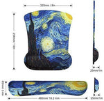 Mouse Pad with Wrist Support and Keyboard Wrist Rest Pad Set,Ergonomic Mouse Pads for Computers Laptop,Non-Slip Comfortable Mousepad w/Raised Memory Foam for Easy Typing Pain Relief (Eiffel Tower)