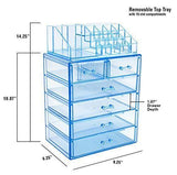 Sorbus Acrylic Cosmetic Makeup and Jewelry Storage Case Display-Spacious Design-for Bathroom, Dresser, Vanity and Countertop (4 Large, 2 Small Drawers, Clear)