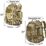 Outdoor 3 Day Expandable 40-64L Backpack Military Tactical Hiking Bug Out Bag