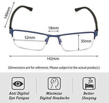 Cyxus Blue Light Blocking Computer Glasses [Better Sleep] Anti Digital Eye Strain Headache Video Eyewear (Blue Browline Frame)