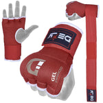 DEFY Gel Padded Premium Inner Gloves with Hand Wraps MMA Muay Thai Boxing Training Fight PAIR