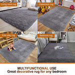 PAGISOFE Ultra Soft 4.5cm Velvet Bedroom Rugs Kids Room Carpet Modern Shaggy Area Rugs Home Decor 2.6' X 5.3', Hot-Pink