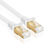 TNP Cat6 Ethernet Patch Cable (10 Feet) - Professional Gold Plated Snagless RJ45 Connector Computer Networking LAN Wire Cord Plug Premium Shielded Twisted Pair (White)