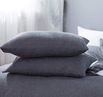 100% Washed Cotton Duvet Cover 3 Piece, Comforter Cover California King Size, Ultra Soft with Zipper Closure, Corner Ties, Simple Bedding Style, Gray White Plaid by SORMAG