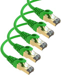 Maximm Cat7 Ethernet Cable, 15 Feet, Green, 5-Pack - Pure Copper - RJ45 Gold-Plated Snagless Connectors 600 MHz, 10 Gbps. for Fast Network & Computer Networking + Cable Clips and Ties