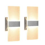 DASINKO Modern Wall Sconce 12W, Set of 2 LED Wall Lamp Warm White, Acrylic Material Wall Mounted Wall Lights