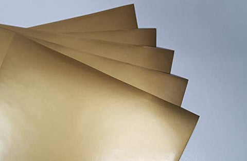 Gold Metallic (glossy) 5-pack of adhesive vinyl sheets - 12"x12" outdoor/permanent - VinylxSticker