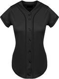 Hat and Beyond Womens Baseball Button Down Tee Short Sleeve Softball Jersey Active Shirts Made in USA