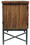 Emerald Home Chandler Rustic Wood End Table with Solid Wood Top, Metal Base, And Open Storage Shelf