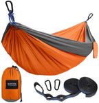 Kootek Camping Hammock Double & Single Portable Hammocks with 2 Tree Straps, Lightweight Nylon Parachute Hammocks for Backpacking, Travel, Beach, Backyard, Patio, Hiking