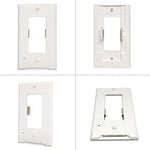 4Pack LED Night Light Outlet Cover Plate-No Wires Or Batteries,Light Sensor Auto-On LED Guidelight,Install In a Snap,Outlet Wall Plate With 0.3W High Brightness Night Light (White,Duplex)