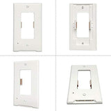 4Pack LED Night Light Outlet Cover Plate-No Wires Or Batteries,Light Sensor Auto-On LED Guidelight,Install In a Snap,Outlet Wall Plate With 0.3W High Brightness Night Light (White,Duplex)