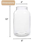 2 Pack - 1 Gallon Glass Jar w/Plastic Airtight Lid, Muslin Cloth, Rubber Band - Made in USA, Wide Mouth - BPA Free - Kombucha, Kimchi, Kefir, Canning, Sun Tea, Fermentation, Food Storage