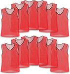 Unlimited Potential Nylon Mesh Scrimmage Team Practice Vests Pinnies Jerseys Bibs for Children Youth Sports Basketball, Soccer, Football, Volleyball (Pack of 12)