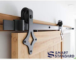 5FT Heavy Duty Sturdy Sliding Barn Door Hardware Kit -Super Smoothly and Quietly - Simple and Easy to Install - Includes Step-by-Step Installation Instruction -Fit 30" Wide Door(Rhombic Shape Hanger)