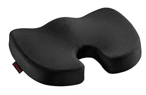 Ziraki Coccyx Seat Cushion Orthopedic, Luxury Chair Pillow, 100% Memory Foam, For Back Pain Relief & Sciatica & Tailbone Pain Back Support - Ideal Gift For Home Office Chair & Car Driver Seat Pillow