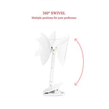 Dularf Cordless Lighted Makeup Mirror Rechargeable LED Wall Mounted Vanity Mirror Portable Clip Fill Light for Mobile Phone, with 5X Magnification Mirror and 360 Degree Swivel Rotation … (White)