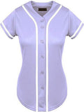 Hat and Beyond Womens Baseball Button Down Tee Short Sleeve Softball Jersey Active Shirts Made in USA