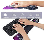Mouse Pad with Wrist Support and Keyboard Wrist Rest Pad Set,Ergonomic Mouse Pads for Computers Laptop,Non-Slip Comfortable Mousepad w/Raised Memory Foam for Easy Typing Pain Relief (Eiffel Tower)