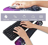 Mouse Pad with Wrist Support and Keyboard Wrist Rest Pad Set,Ergonomic Mouse Pads for Computers Laptop,Non-Slip Comfortable Mousepad w/Raised Memory Foam for Easy Typing Pain Relief (Eiffel Tower)