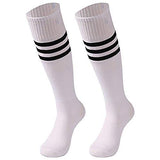 saounisi Unisex Tube Socks Stripe,2 Pairs Knee High Football Soccer Volleyball Baseball Cheerleading Team Socks