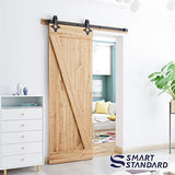 5FT Heavy Duty Sturdy Sliding Barn Door Hardware Kit -Super Smoothly and Quietly - Simple and Easy to Install - Includes Step-by-Step Installation Instruction -Fit 30" Wide Door(Rhombic Shape Hanger)