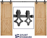 5FT Heavy Duty Sturdy Sliding Barn Door Hardware Kit -Super Smoothly and Quietly - Simple and Easy to Install - Includes Step-by-Step Installation Instruction -Fit 30" Wide Door(Rhombic Shape Hanger)