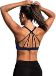 icyzone Padded Strappy Sports Bra Yoga Tops Activewear Workout Clothes for Women