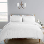 100% Washed Cotton Duvet Cover 3 Piece, Comforter Cover California King Size, Ultra Soft with Zipper Closure, Corner Ties, Simple Bedding Style, Gray White Plaid by SORMAG
