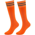 Youth Soccer Socks Fasoar Teens Knee High Football Socks Long Striped Rugby Tube Socks 2/6/10 Pairs