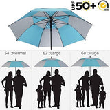 G4Free 54 62 68 inch Extra Large Windproof Golf Umbrella UV Protection Automatic Open Double Canopy Vented Sun Rain Umbrella Oversize Stick Umbrellas