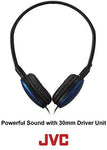 JVC Black Flat and Foldable Colorful Flats On Ear Headphone with 3.94 foot Gold Plated Phone Slim Plug HAS160B