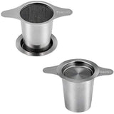 Yoassi Extra Fine FDA Approved 18/8 Stainless Steel Tea Infuser Mesh Strainer with Large Capacity & Perfect Size Double Handles for Hanging on Teapots