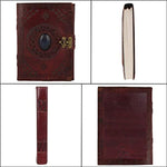 Leather Journal with Semi-precious Stone & Buckle Closure Leather Diary Gift for Him Her