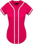 Hat and Beyond Womens Baseball Button Down Tee Short Sleeve Softball Jersey Active Shirts Made in USA