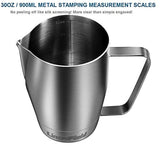 LinsnField 30oz Professional Milk Steaming Pitcher - NSF Approved Heavy Duty 304 Stainless Steel Milk Frothing Pitcher - Perfect Size Milk Jug for Baristas, 1000ml