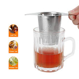 ZPOSE Tea Strainer FDA Approved 304 Stainless Steel Tea Filter, Large Capacity & Double Handle Design Perfect Hanging on Teapot Cups, Fine Mesh Tea Infusers for Loose Tea