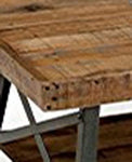 Emerald Home Chandler Rustic Wood End Table with Solid Wood Top, Metal Base, And Open Storage Shelf