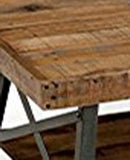 Emerald Home Chandler Rustic Wood End Table with Solid Wood Top, Metal Base, And Open Storage Shelf