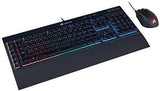 Corsair K55 RGB Gaming Keyboard - Quiet & Satisfying LED Backlit Keys - Media Controls - Wrist Rest Included – Onboard Macro Recording