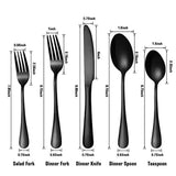 Black Silverware Set - 20 Pieces Black Flatware Set, Stainless Steel Cutlery Set Service for 4, Mirror Polished Tableware Utensil Set, Knives Forks Spoons for Home Kitchen Restaurant, Dishwasher Safe