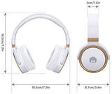 ROCKPAPA Circle ONE Wired Headphones with Microphone and Volume Control Foldable Lightweight Headset for Cellphones Tablets Smartphones Laptop Computer PC Mp3/4 CD DVD White/Gold