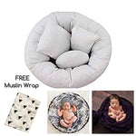 Newborn Photography Props, Baby Pillow Basket and Accessory Filler it is a Wheat Donut Posing Prop for Boys and Girls Includes 4 Size Pillows to Help Get The Perfect Picture